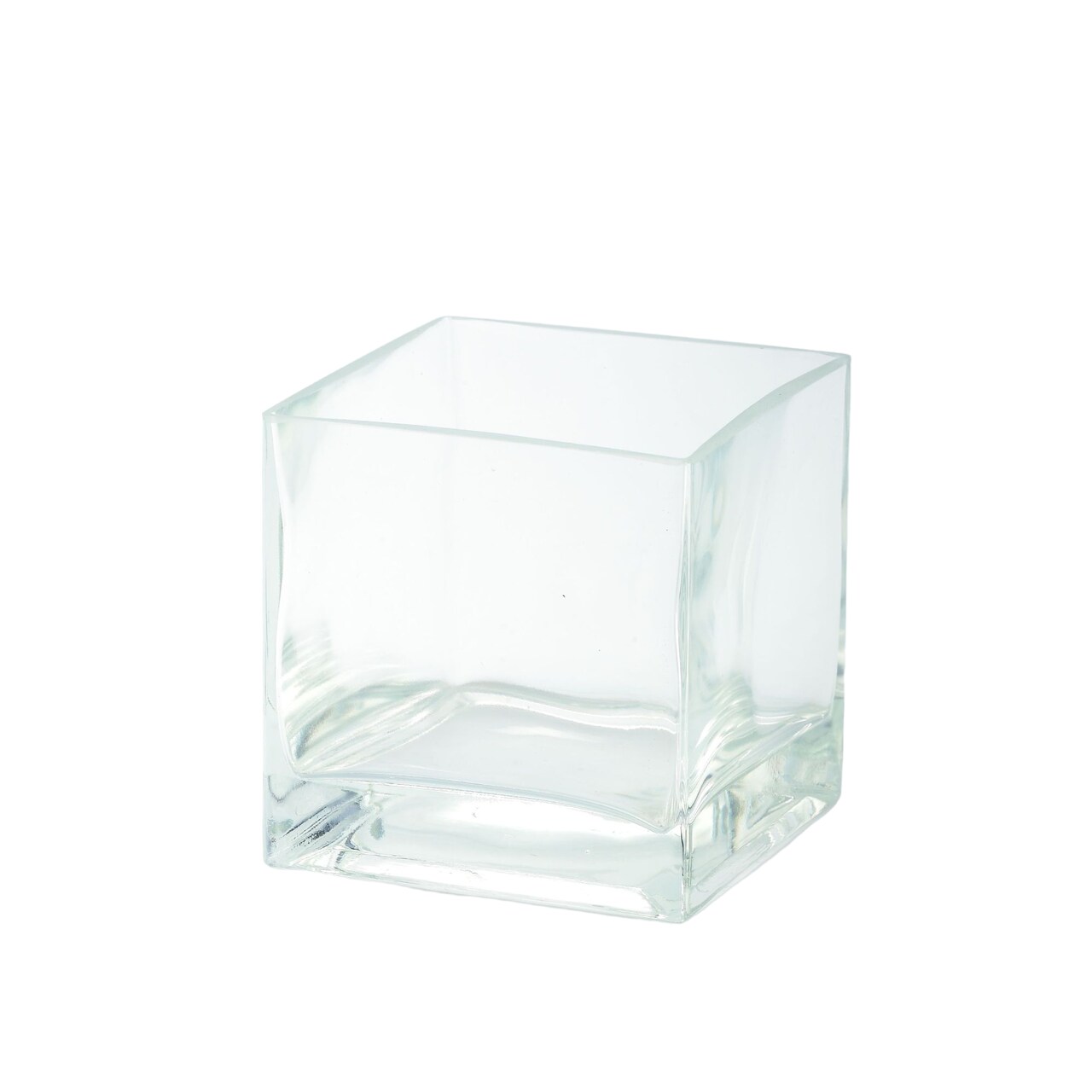 CC Home Furnishings Hand Blown Glass Square Pillar Candle Holder - 5" - Clear